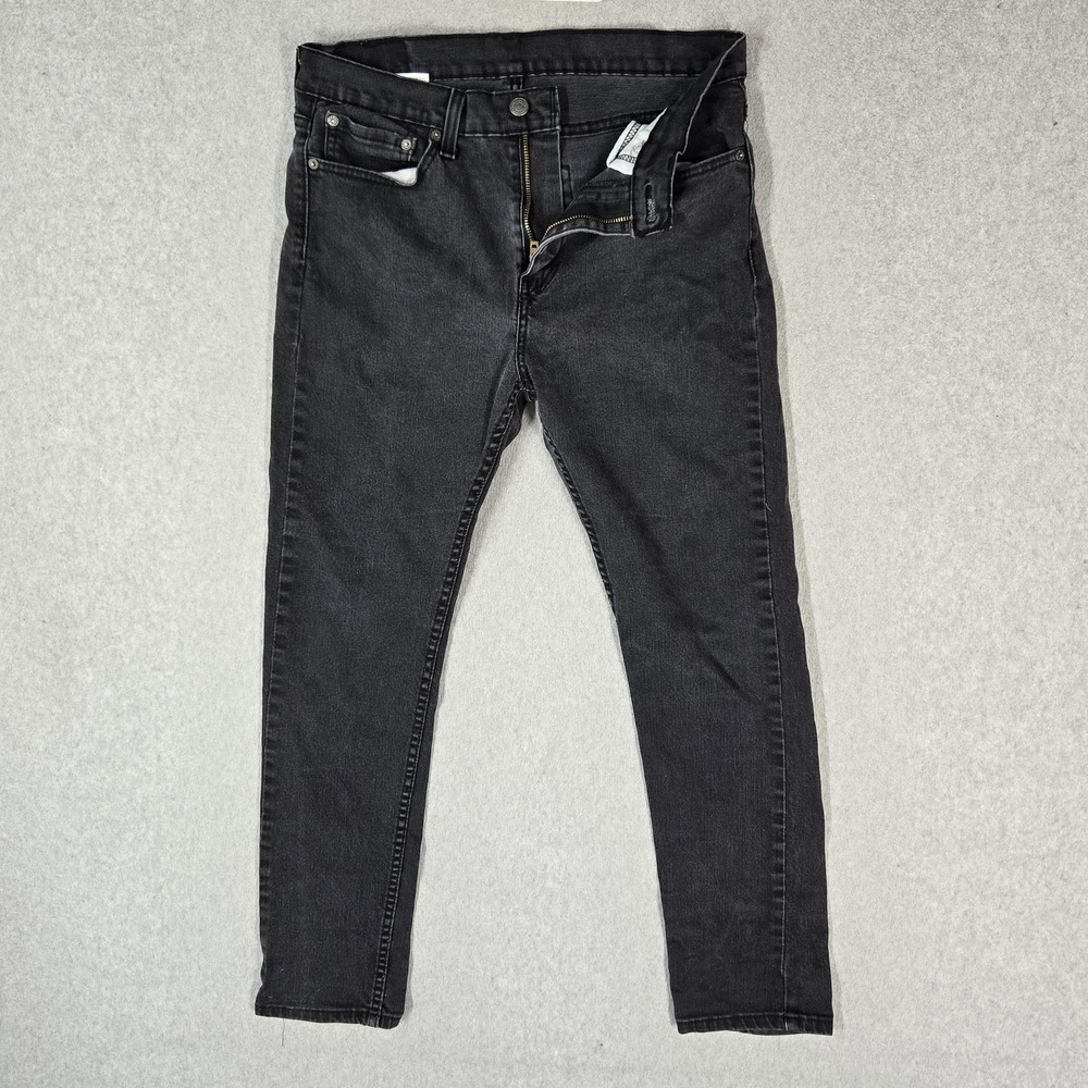 Levi's 510 Men Jeans 32X30 Gray Denim Skinny Low Rise Pockets 27" Inseam Casual